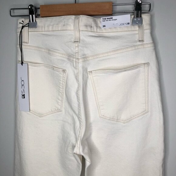 JOE'S Jeans The Raine High  Rise Slim Straight Milk White Ankle Cropped Size 26 - Picture 6 of 9